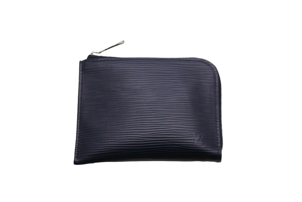 LOUIS VUITTON coin case Wallet Navy Blue Epi Leather